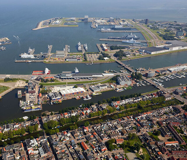 Aerial photo of Den Helder port area
