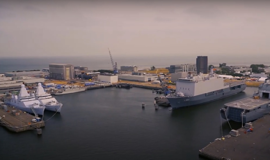 Port with ships in Den Helder